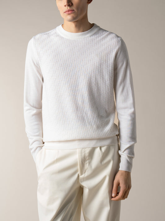 Ivory City Crew Basket Weave