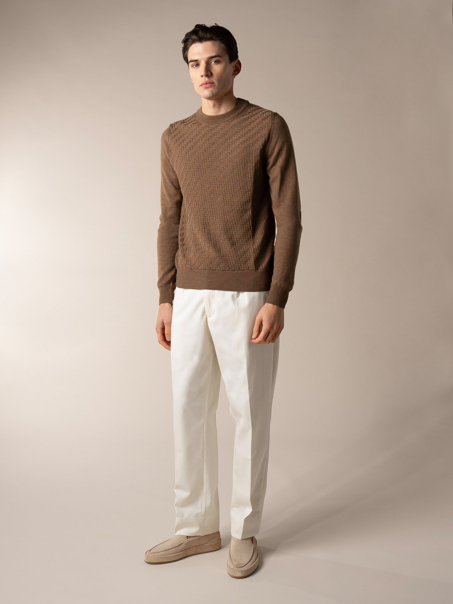 Brown City Crew Basket Weave