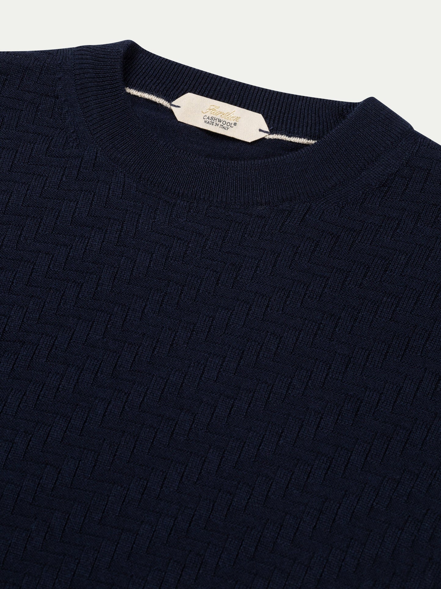 Navy City Crew Basket Weave