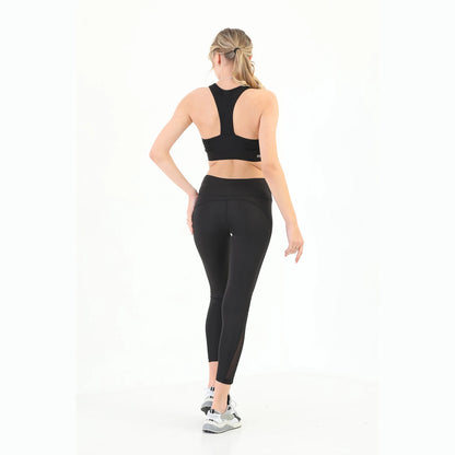 Black Mesh Panel Leggings for Women | Premium Activewear | Yildiz Studio