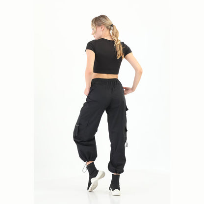 Yildiz WOMEN Baggy Cargo Parachute Pants | Wide Leg Multi-Pocket Streetwear Trousers