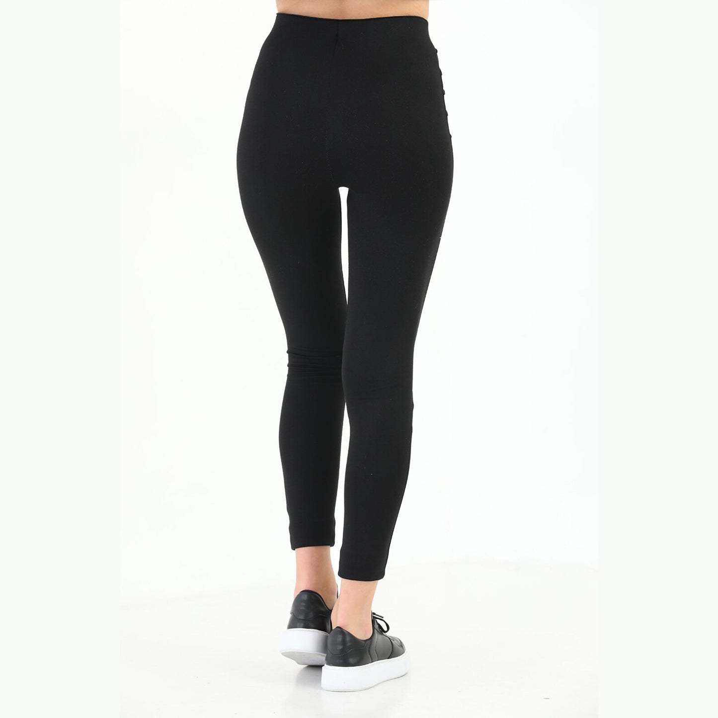 Women's High-Waist Corset Style Leggings | Silver Zip Detail | Yildiz Studio