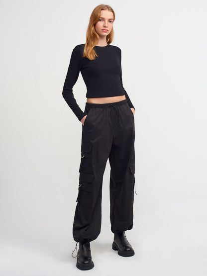 Yildiz WOMEN Baggy Cargo Parachute Pants | Wide Leg Multi-Pocket Streetwear Trousers