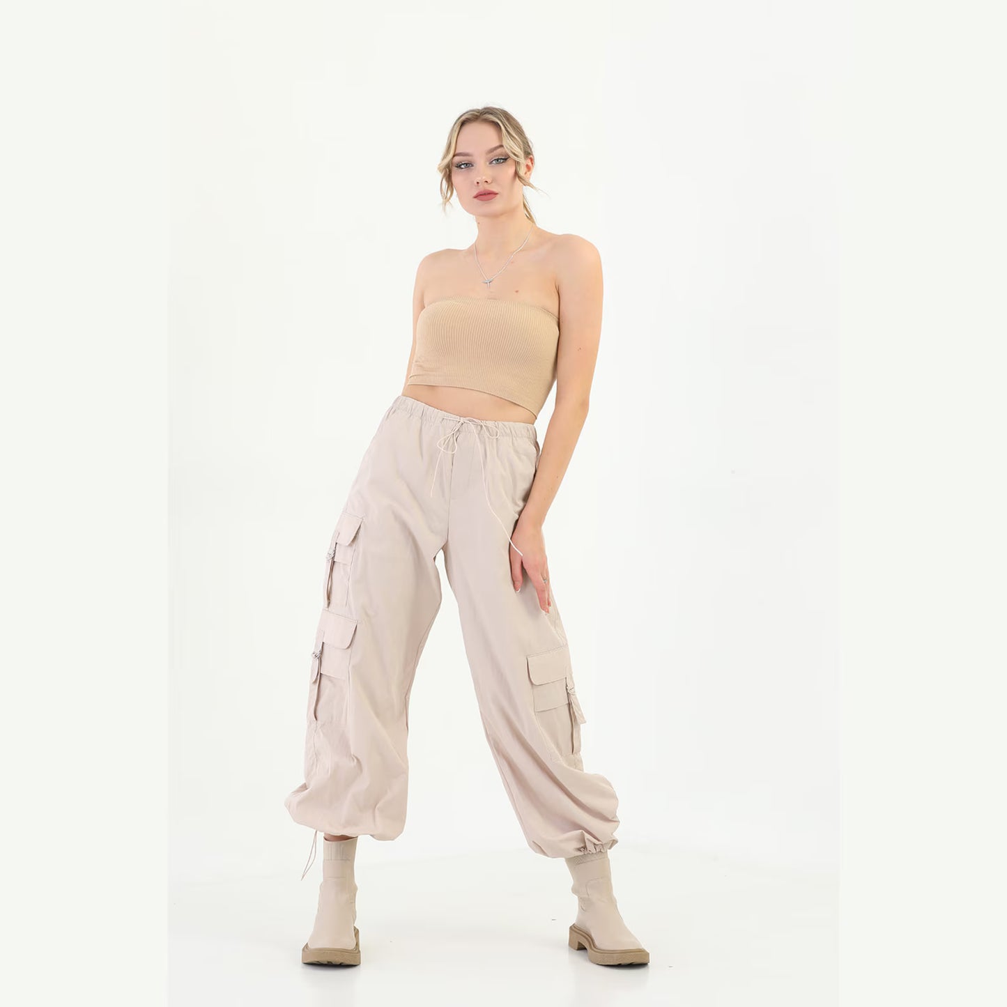 Yildiz WOMEN Baggy Cargo Parachute Pants | Wide Leg Multi-Pocket Streetwear Trousers