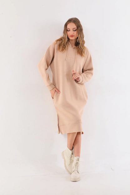Women's Oversized Hoodie Dress | Casual Long Sleeve Sweatshirt Dress